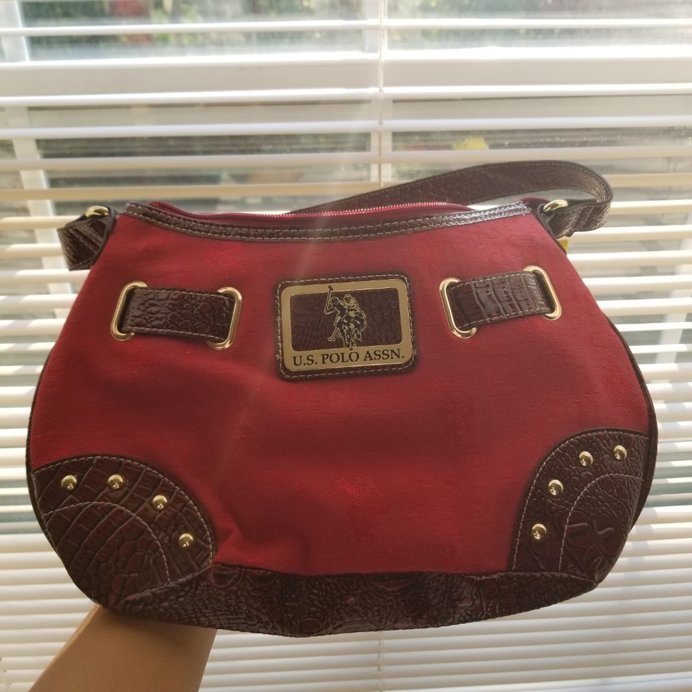 U.S. Polo Assn. Red and Brown Shoulder Bag - Picture 3 of 4
